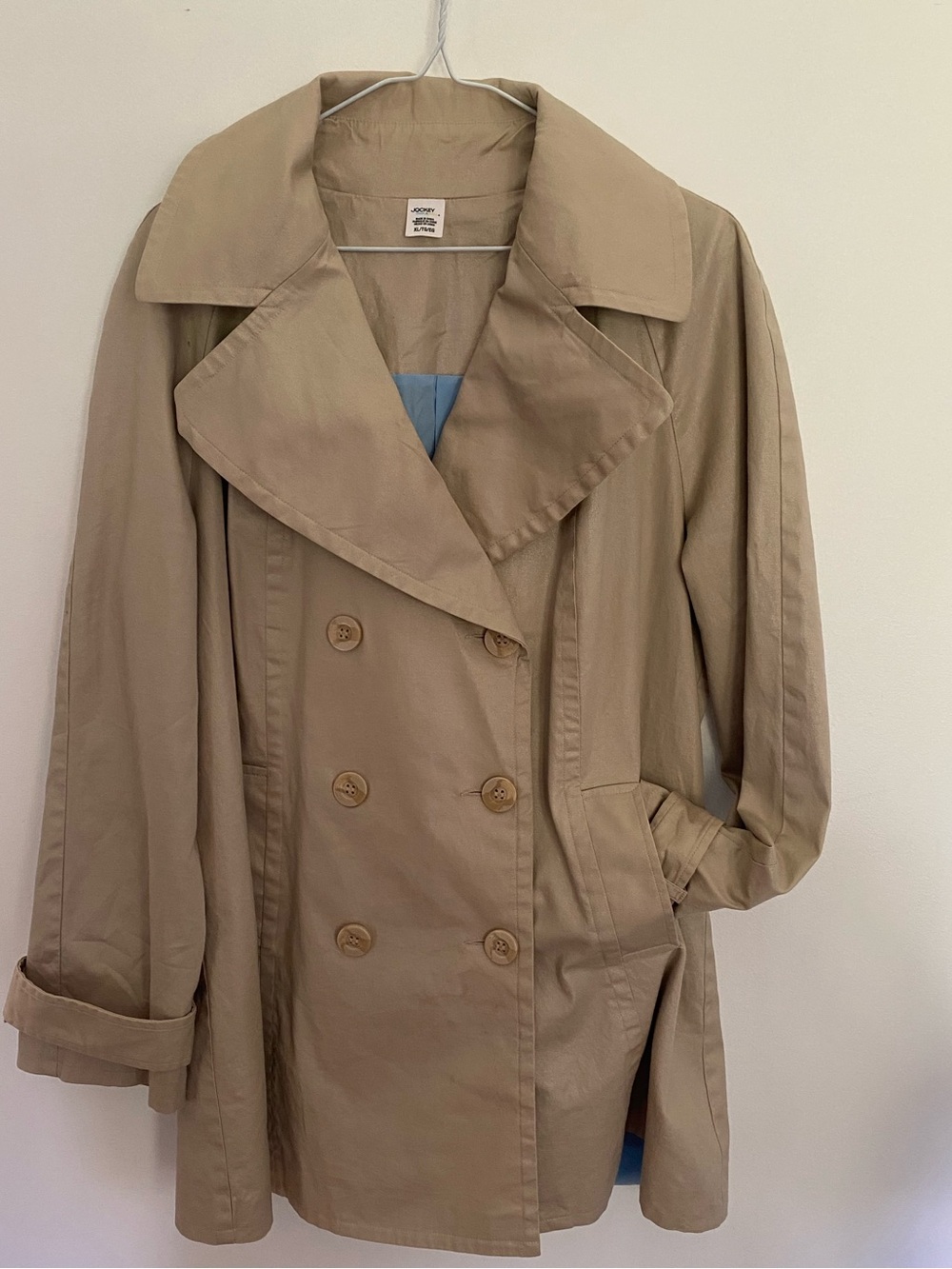 Classic women’s Jockey short trench, size XL